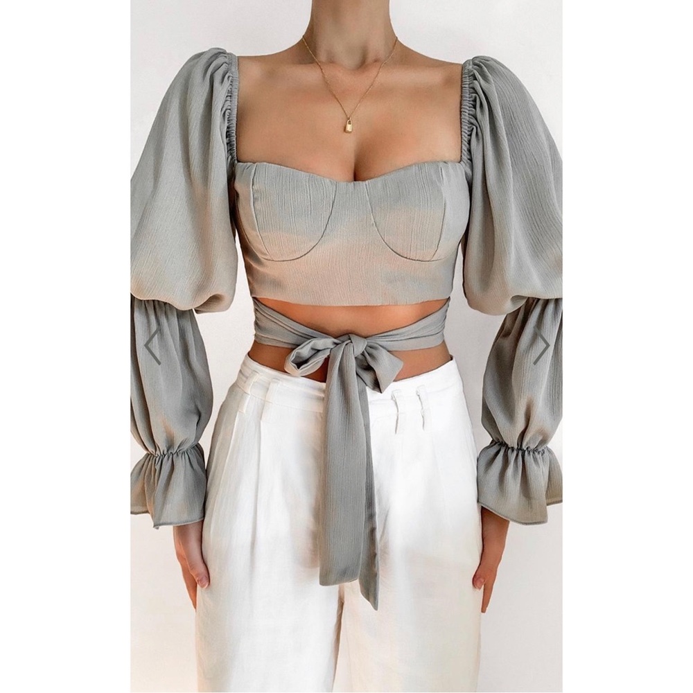 Showpo Reagan Crop Top in Sage